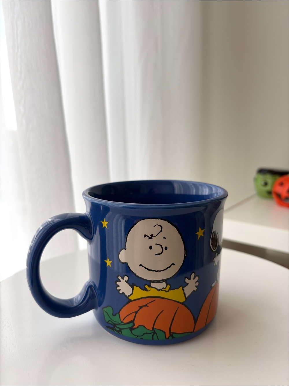 Peanuts Blue Charlie Brown Pumpkin Ceramic Mug